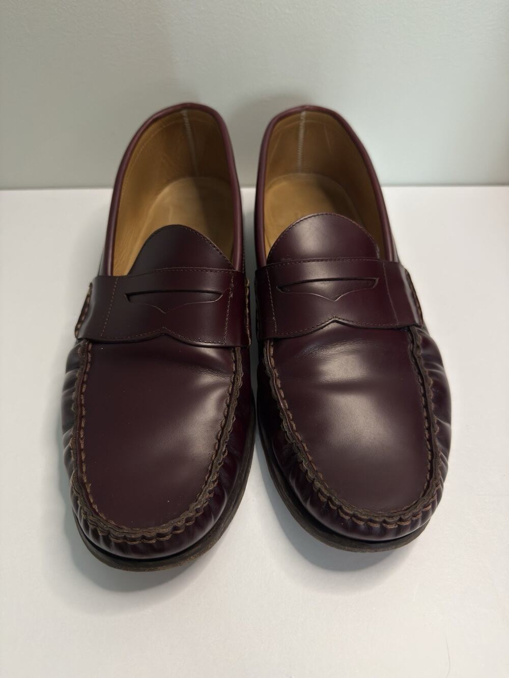 Jack Erwin Burgundy Leather "Charlie" Penny Loafers Discontinued Color size 11.5